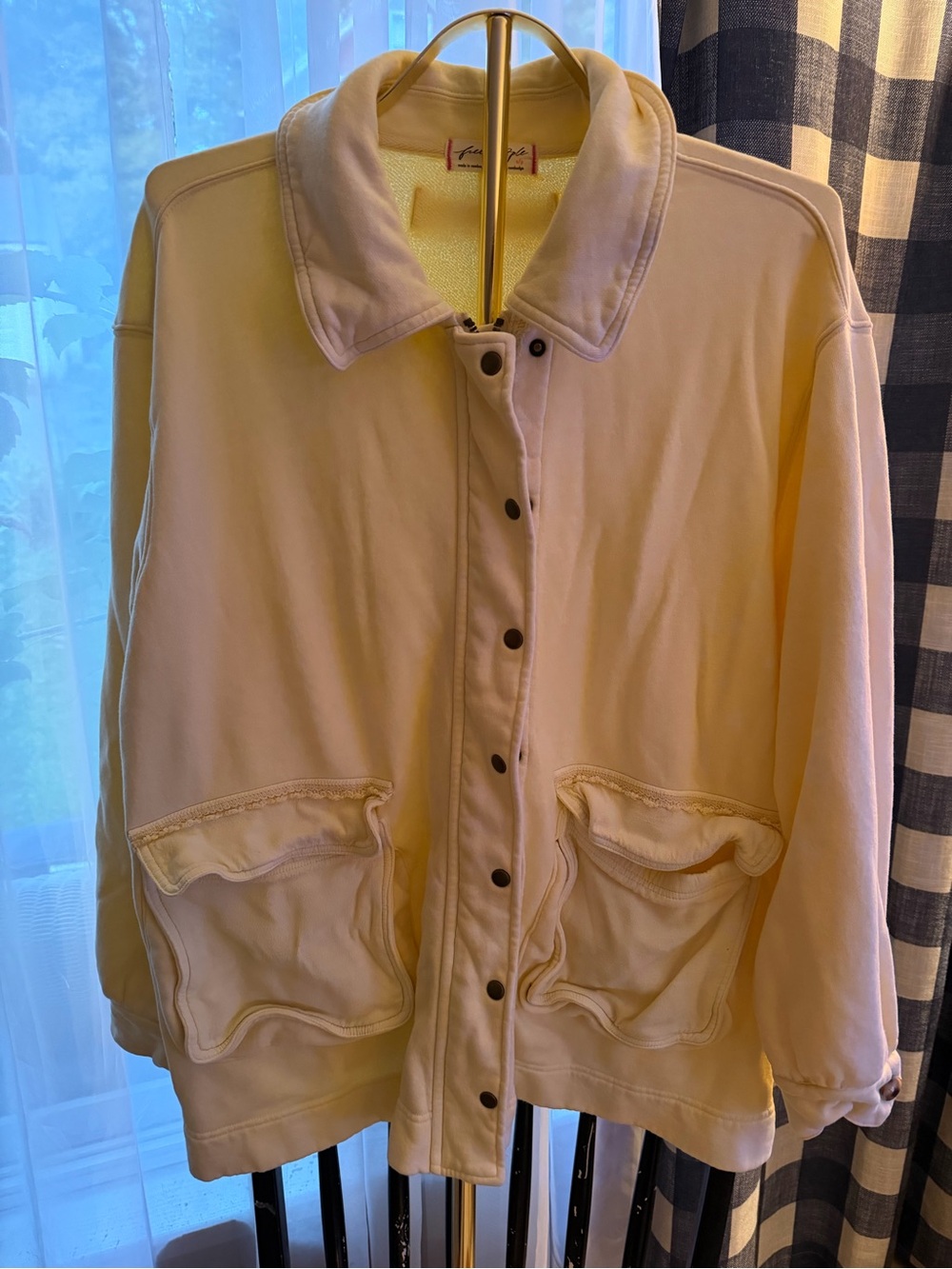 Women's Free People Alexa Lightweight Oversized Jacket in Yellow - Nice touches